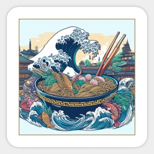 The Great Ramen Wave of Kanagawa Sticker